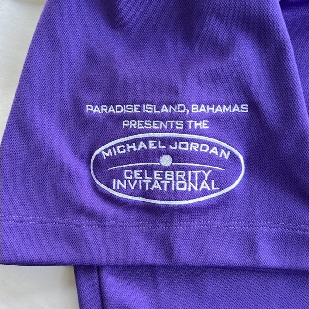 Michael Jordan Celebrity Invitational Purple Polo with Embroidery Men’s Size L